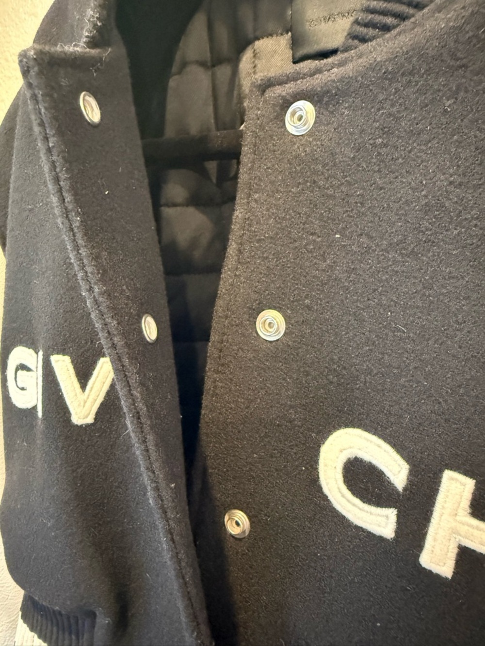 Givenchy Black & White Cropped Logo Bomber Jacket - Picture 6 of 8